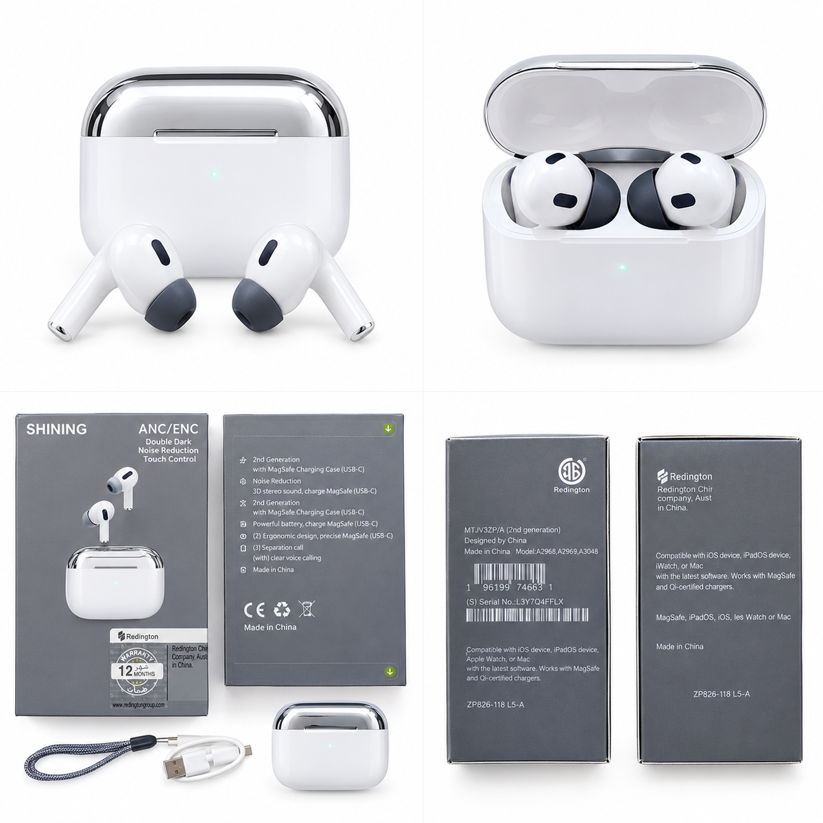 Shining wireless ENA/ENC Tws wireless charging Earbuds pro 2 type c charging